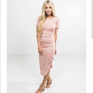 Shop Stevie Henderson Daphne Maxi Dress in blush